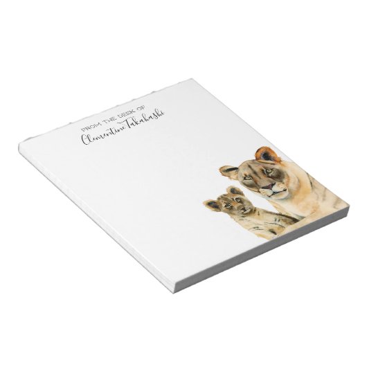 Löwe | Mutter und Kind Custom Notizblock (angewinkelt)