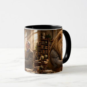 Löwe Nashorn Blumenstrauß Tasse