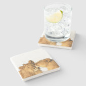 Löwe-Paar-Stein-Untersetzer Steinuntersetzer (Seitenansicht)