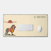 Löwe Personalisierter Name Schreibtischunterlage (Tastatur & Maus)