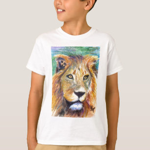 Löwe-Porträt ACEO scherzt T-Shirt