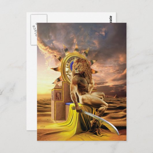 Löwe - Postkarte (Vorne/Hinten)