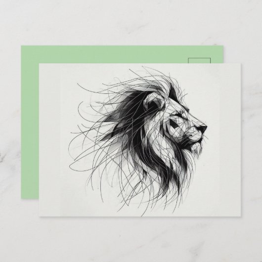 Löwe Postkarte (Vorne/Hinten)