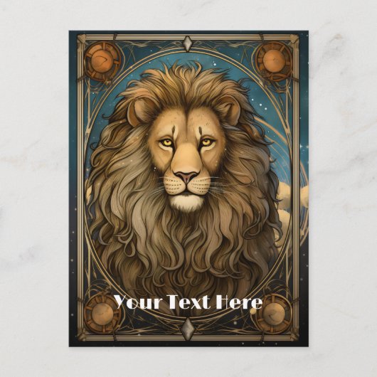 Löwe Postkarte (Vorderseite)