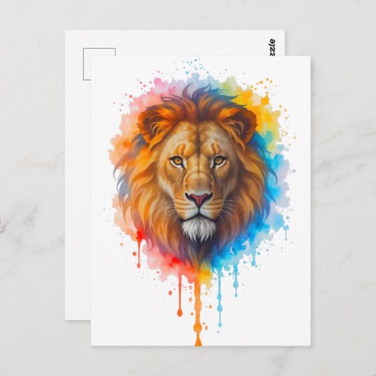 Löwe Postkarte (Vorne/Hinten)