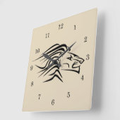 Löwe - quadratische wanduhr (Winkel)
