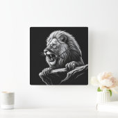 Löwe Quadratische Wanduhr (Zuhause)