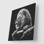 Löwe Quadratische Wanduhr (Winkel)