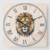 Löwe Quadratische Wanduhr (Vorderseite)