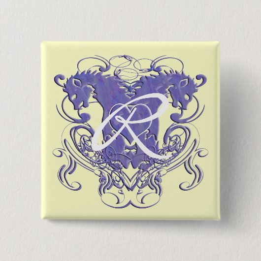 Löwe Rampant Renaissance-Hochzeit Button (Vorderseite)