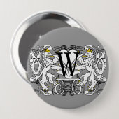 Löwe Rampant Renaissance-Hochzeit Button (Vorne & Hinten)