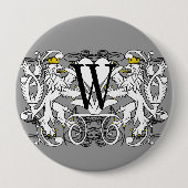 Löwe Rampant Renaissance-Hochzeit Button (Vorderseite)