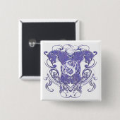 Löwe Rampant Renaissance-Hochzeit Button (Vorne & Hinten)