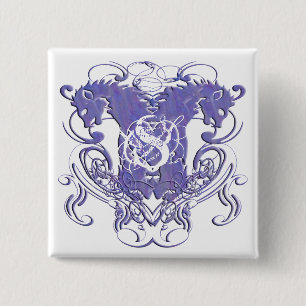 Löwe Rampant Renaissance-Hochzeit Button