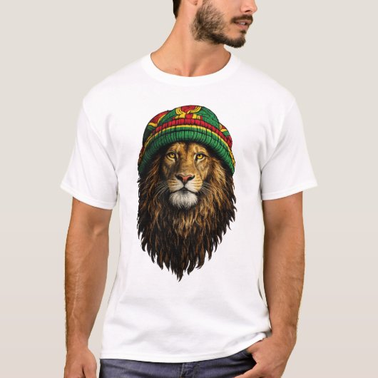 Löwe Rasta Hut T-Shirt – Chill Urban Design (Vorderseite)