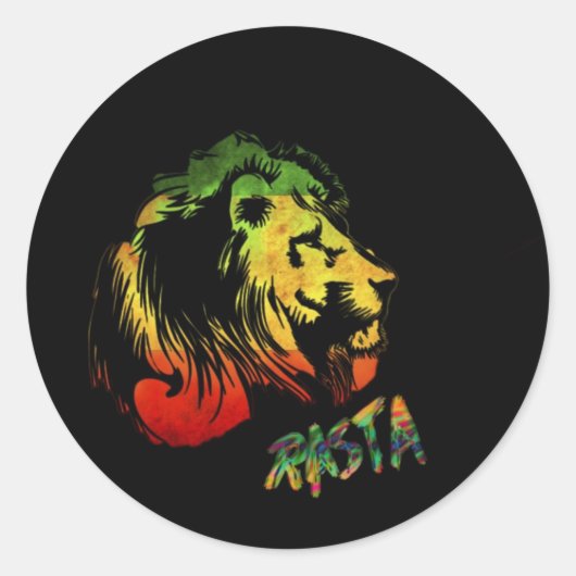 löwe rasta runder aufkleber (Vorderseite)