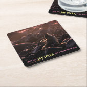 Löwe Rechteckiger Pappuntersetzer (angewinkelt)