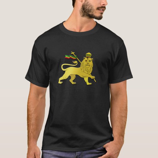 Löwe-Reggae Zion Flagge T-Shirt (Vorderseite)