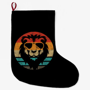 Löwe Retro-Stil Vintage Großer Weihnachtsstrumpf