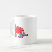 Löwe (rotes Muster) Kaffeetasse (Vorderseite Links)