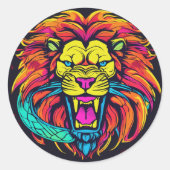 Löwe Runder Aufkleber (Vorderseite)