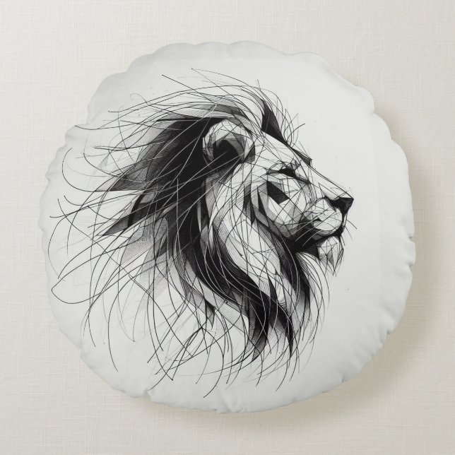Löwe Rundes Kissen (Vorderseite)