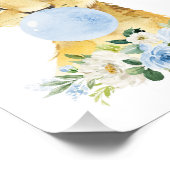 Löwe, Safari, Blauer Kaugummi, Junge Kinderzimmer Fotodruck (Ecke)