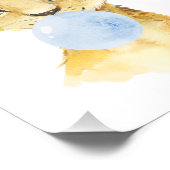 Löwe, Safari, Blauer Kaugummi, Junge Kinderzimmer Fotodruck (Ecke)