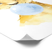 Löwe, Safari, Blauer Kaugummi, Junge Kinderzimmer Poster (Ecke)