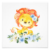 Löwe, Safari, Dschungel, Blüten, Junge Kinderzimme Fotodruck (Vorne)