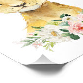 Löwe, Safari, Dschungel, rosa Blume, Girl-Kinderzi Fotodruck (Ecke)