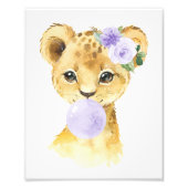 Löwe, Safari, Lila Kaugummi, geschlechtsneutral Fotodruck (Vorne)