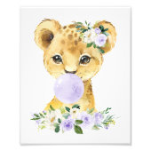 Löwe, Safari, Lila Kaugummi, geschlechtsneutral Fotodruck (Vorne)