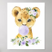 Löwe, Safari, Lila Kaugummi, geschlechtsneutral Poster (Vorne)