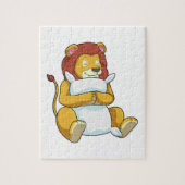 Löwe schlafend mit Kissen Puzzle (Vertikal)