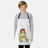 Löwe schlafend mit Kissen Schürze (Getragen)