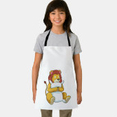 Löwe schlafend mit Kissen Schürze (Insitu)