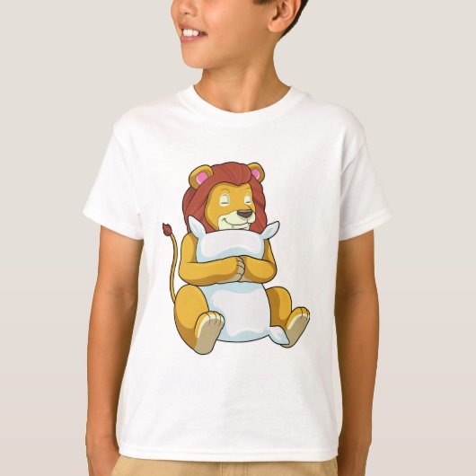 Löwe schlafend mit Kissen T-Shirt (Vorderseite)
