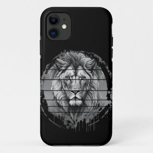 Löwe Schwarz und Weiß Case-Mate iPhone Hülle
