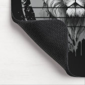 Löwe Schwarz und Weiß Mousepad (Ecke)