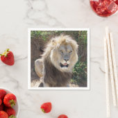 Löwe sitzt auf den Felsen Serviette (Beispiel)