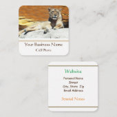 Löwe sitzt auf Rock King of the Hill Quadratische Visitenkarte (Vorne/Hinten)