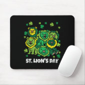 Löwe St. Patricks Tag Süßes Tier Kleeblatt Mousepad (Mit Mouse)