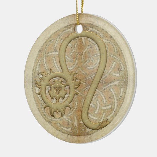 Löwe-Stern-Zeichen-personalisierte Verzierung Keramik Ornament (Links)