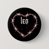 Löwe Sternbild Gothic Dunkle Kantige Geburtstag Button (Vorderseite)