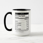 Löwe Sternzeichen Astrologie Ernährungsfakten Tasse (Links)