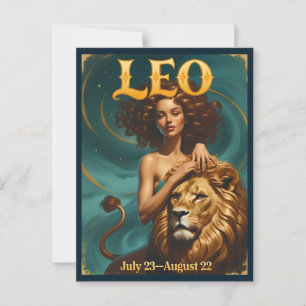 Löwe Sternzeichen Astrologie Geburtstagspostkarte Postkarte
