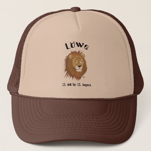 Löwe - Sternzeichen Cap Truckerkappe (Vorderseite)