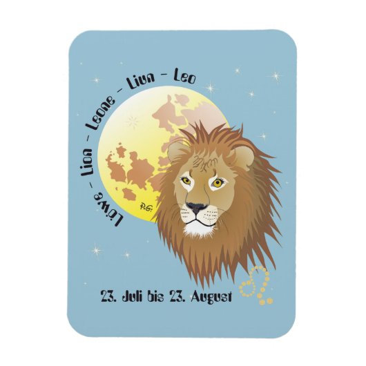 Löwe - Sternzeichen für Flexi-Muster Magnet (Vertikal)