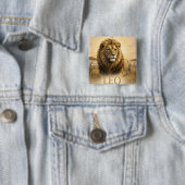 Löwe-Sternzeichen-Geburtstags-Astrologie-Geschenk Button (Beispiel)
